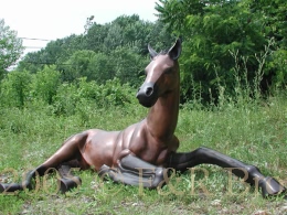 Foal Laying Down bronze 